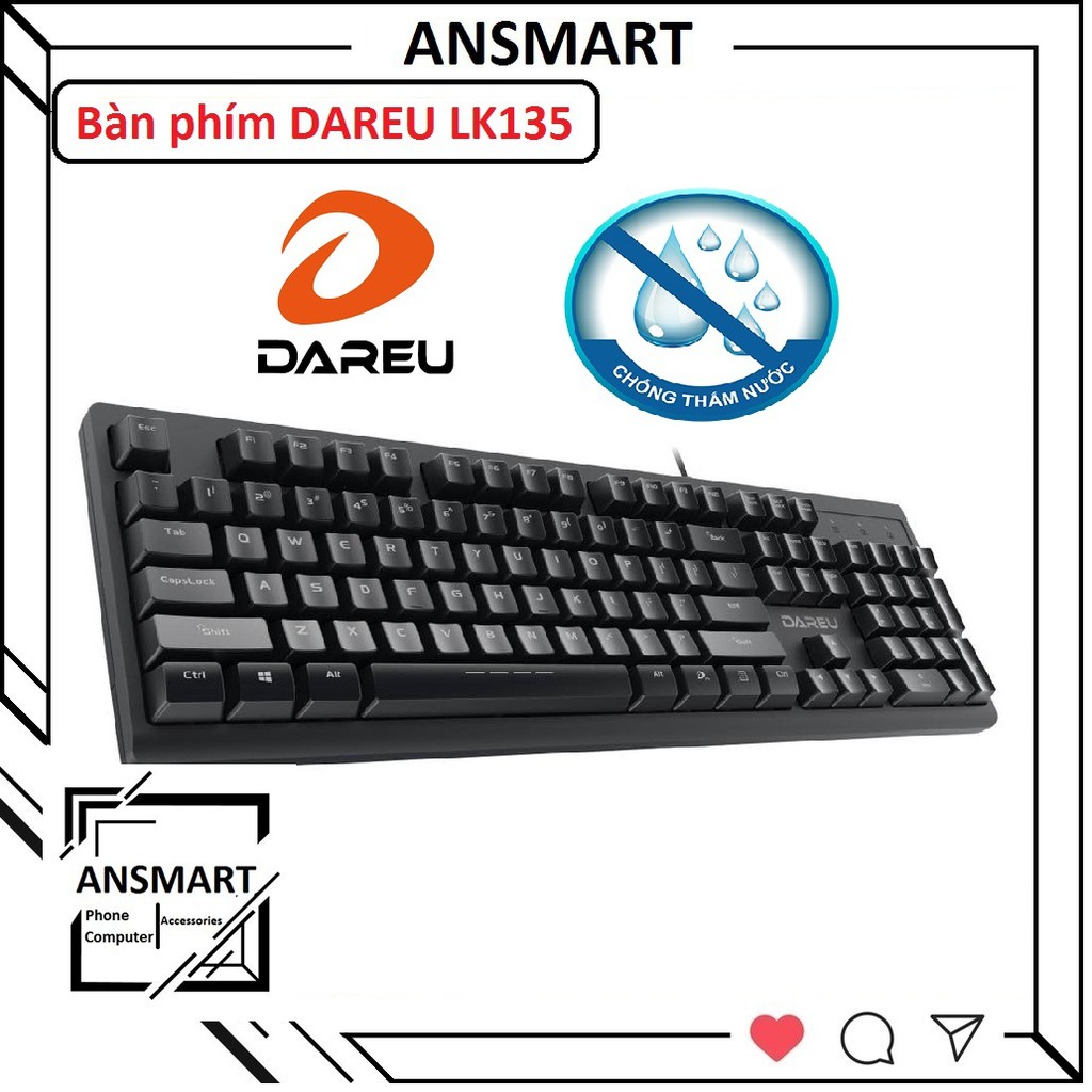 Bàn phím DAREU LK135 (Chống nước)-Sản phẩm lý tưởng cho gamenet ( ANSMART )