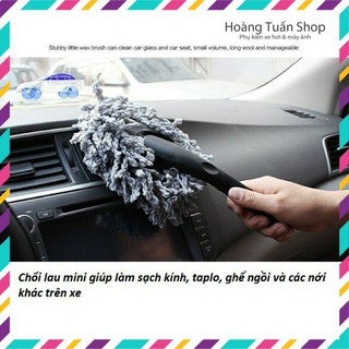 Chổi sợi fiber mini đa năng lau xe nhà cửa tay cầm có thể tháo rời