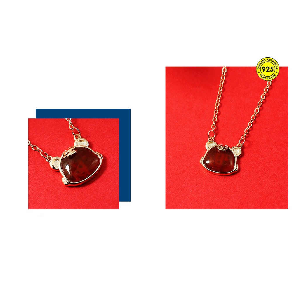 Set vòng cổ + bông tai + vòng tay mặt hình cọp nhỏ nhắn dành cho nữ đeo vào ngày lễ
