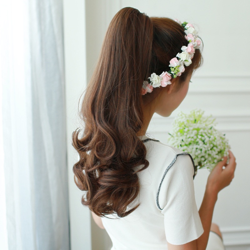 Ngoạm tóc giả nữ xoăn dài LLB08 50-55cm 😍FREESHIP😍 kẹp ngoạm xoăn dài, quặm tóc giả nữ, tóc giả kẹp ngoạm