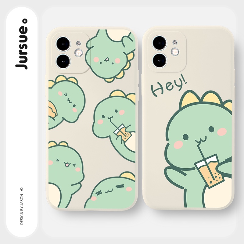 Ốp lưng JURSUE mềm hoạt hình cặp đôi dễ thương đẹp cho iPhone 13 12 11 Pro Max SE 2020 X XR XS ip 8 7 6 6S Plus kute Y11