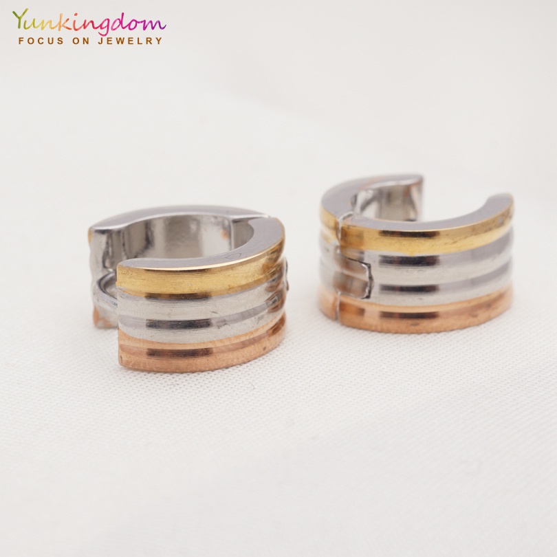 1 Đôi Khuyên Tai Tròn Nhỏ Bằng Thép Không Gỉ Đính Đá Thời Trang Dành Cho Nam Nữ