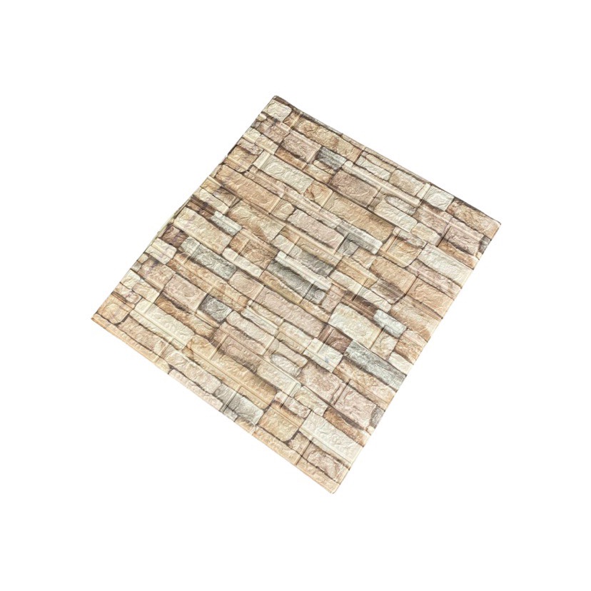 XỐP DÁN TƯỜNG GỈA GẠCH CỔ 70x77 CM, MẶT SAU CÓ SẴN KEO