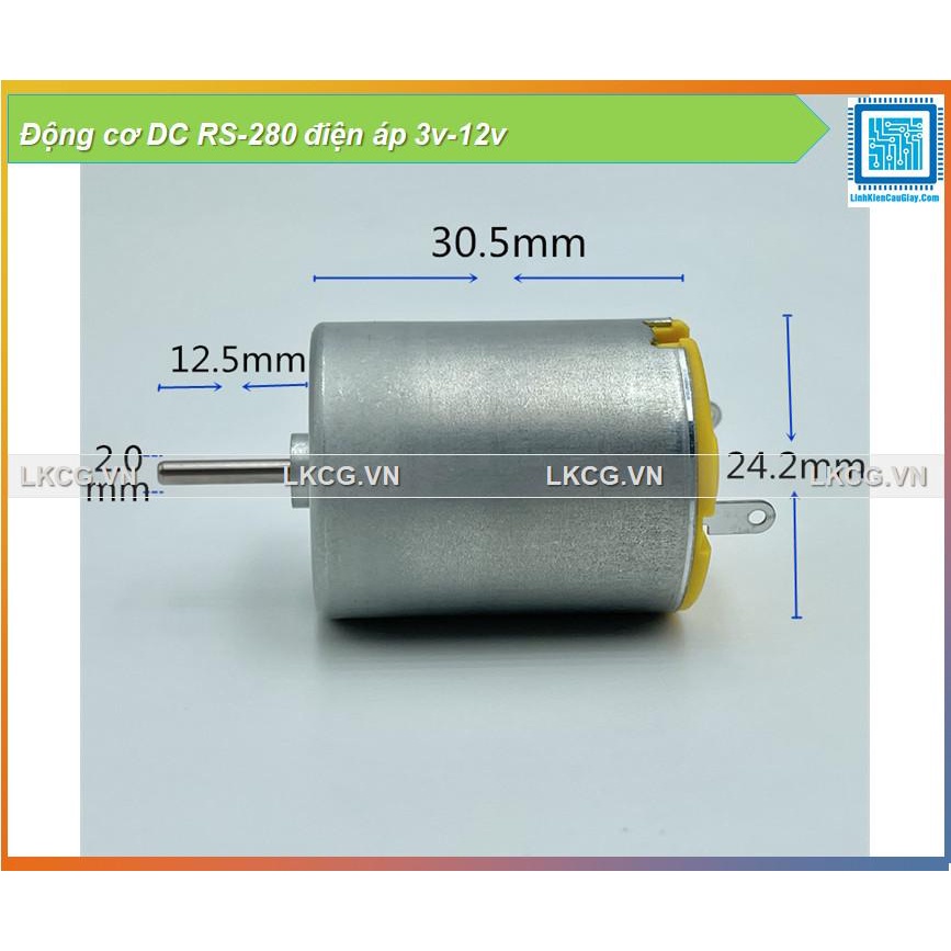 Động cơ DC RS-280 điện áp 3v-12v
