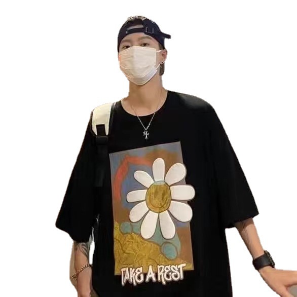 Áo Thun Nam Tay Ngắn Dáng Rộng Phong Cách Hồng Kông Thời Trang Mùa Hè TTE093