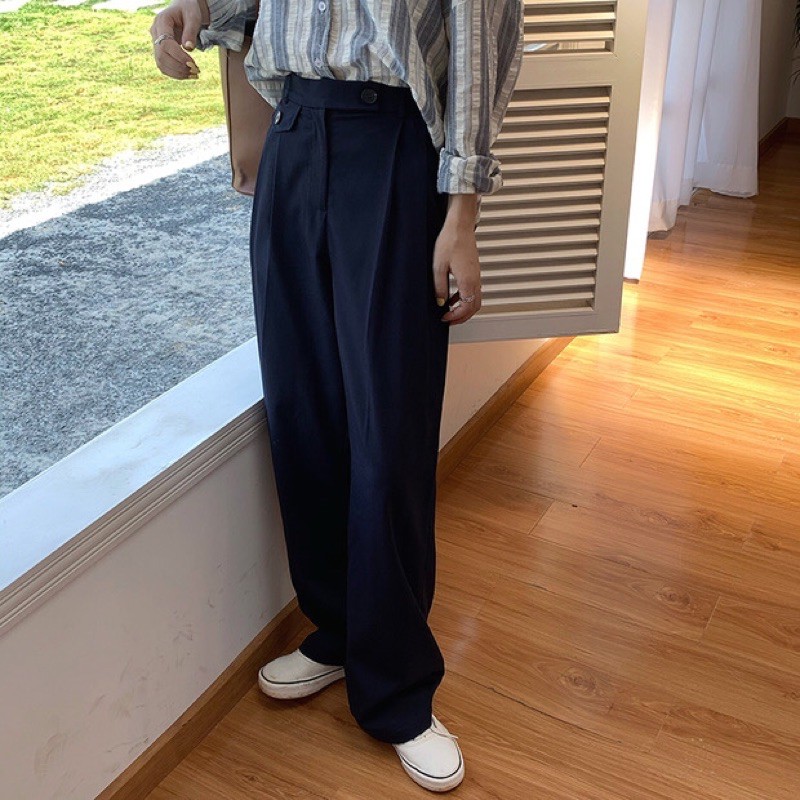 Quần tây ống rộng ulzzang nắp túi bên