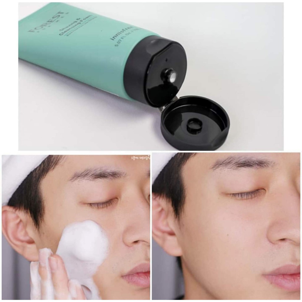 (TEO-Bill) Sữa Rửa Mặt Kiêm Bọt Cạo Râu Cho Nam Innisfree Forest For Men Shaving & Cleansing Foam Hàn Quốc 150ml.