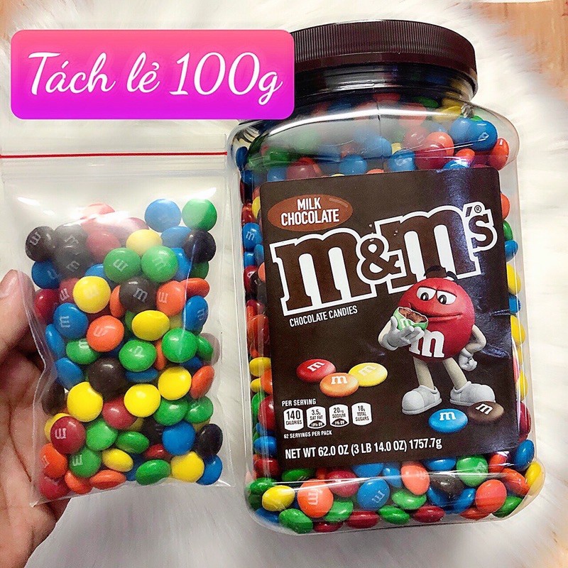 [Mã GROSALEHOT giảm 8% đơn 250K] ❤️ [Date 9/2021] Tách lẻ 100g Kẹo Socola Sữa M&M Mỹ (Không nhân/ Nhân đậu phộng) | BigBuy360 - bigbuy360.vn