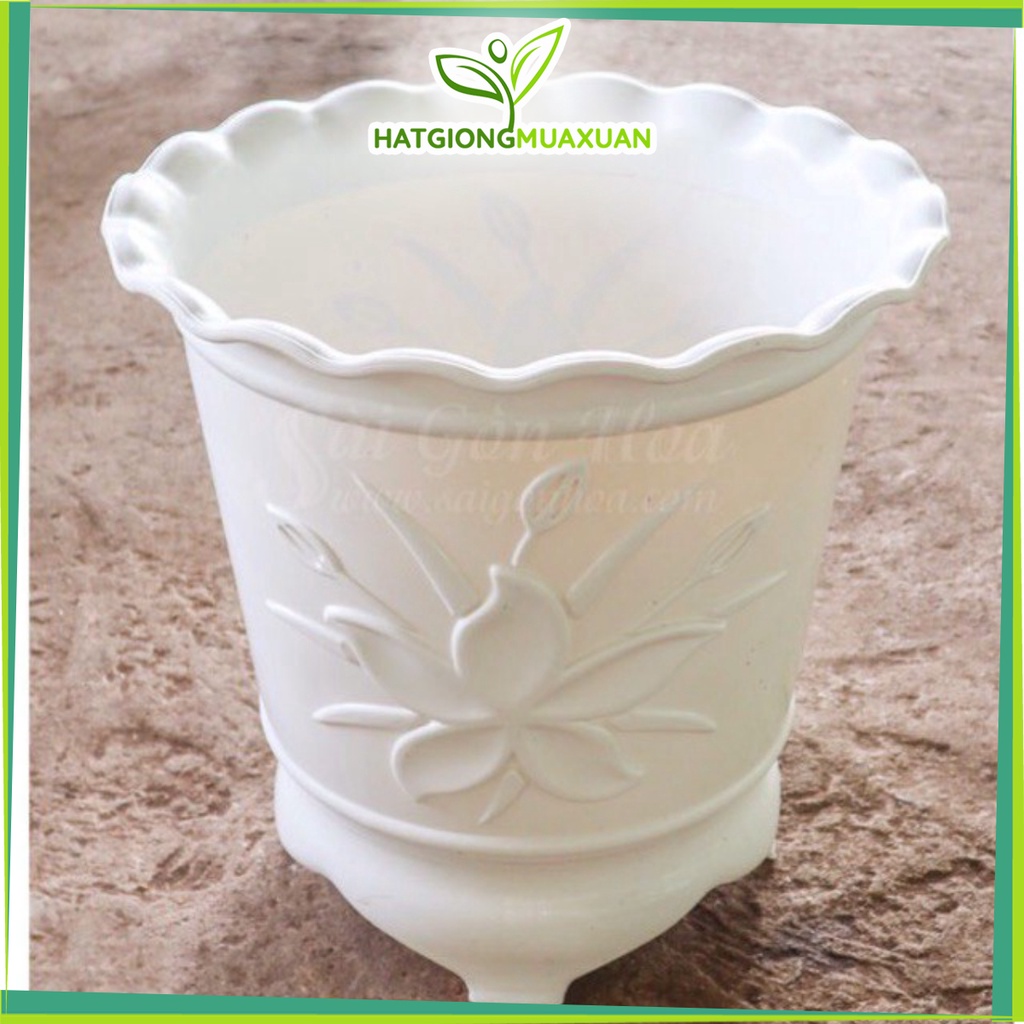 Chậu nhựa 3 chân hoạ tiết kt 30x32cm