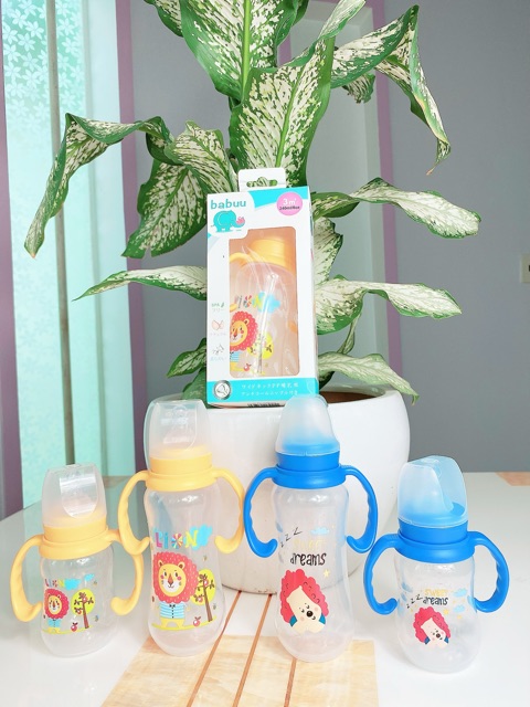 Bình sữa cổ thường PP 120ml/240ml Babu Baby Nhật Bản