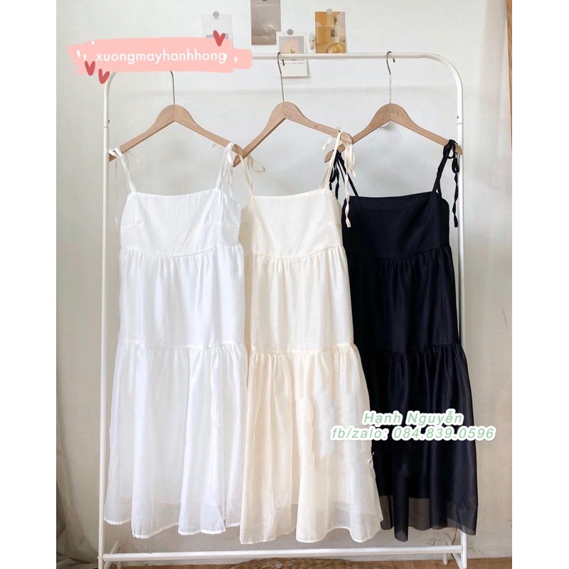 Váy 2 dây voan tơ ulzzang 2 lớp, váy hai dây xuông maxi đi biển (ảnh thật/video) | BigBuy360 - bigbuy360.vn