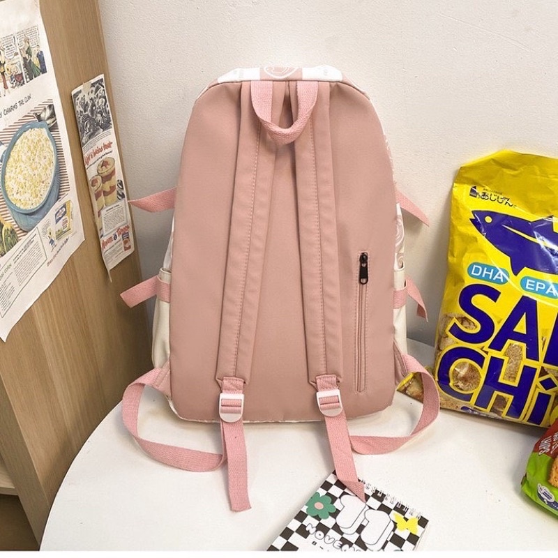 Balo Ulzzang Nam Nữ Basic Hàn Quốc Dễ Thương,Balo Nữ Đi Học Thời Trang Nhiều Mặt Gấu Hoạt Hình