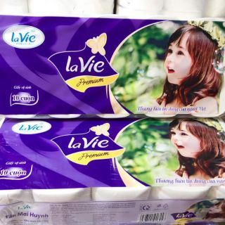 LỐC 10 CUỘN GIẤY VỆ SINH LAVIE (MẪU MỚI VILLA )3 LỚP QTP004