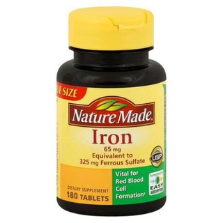 Viên uống bổ sung sắt Nature Made Iron 65 mg 365 viên nhập khẩu Mỹ