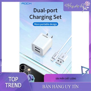 Củ Sạc kèm cáp iPhone Lightning Quick Charga Rock T23 2.4A- Sản phẩm mới