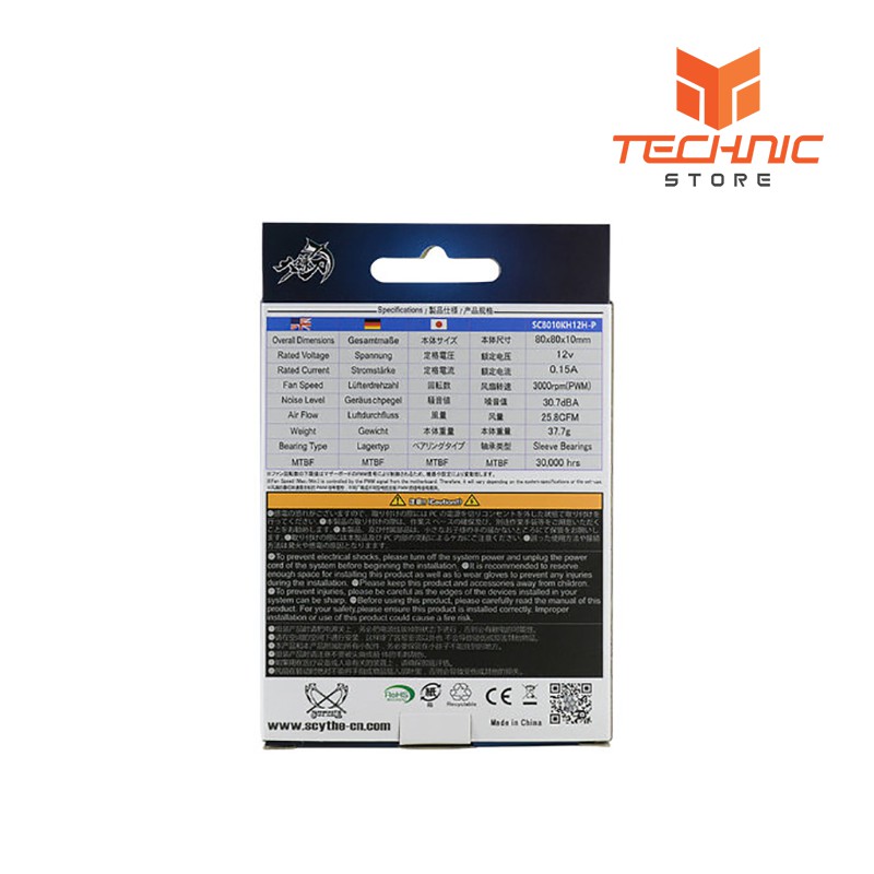 Quạt tản nhiệt Scythe KAZE-HACHI 80mm