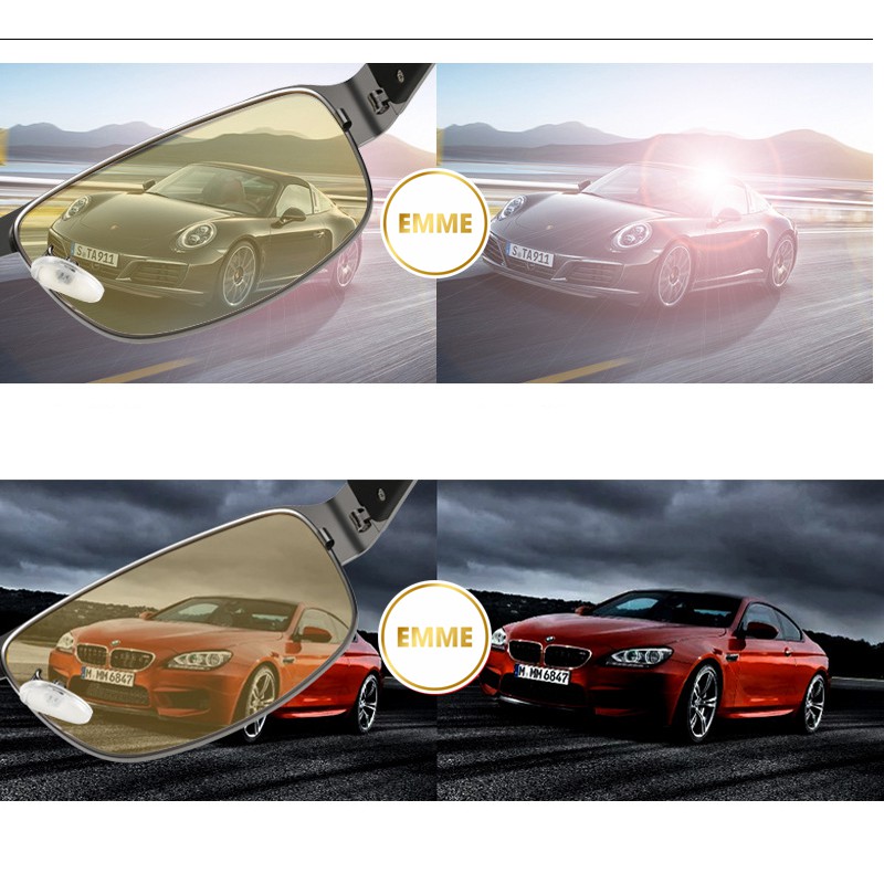 Kính Thời Trang Nam Vuông (Thấu Kính Màu Vàng Nhìn Trong Đêm, Phân Cực UV ) | BigBuy360 - bigbuy360.vn