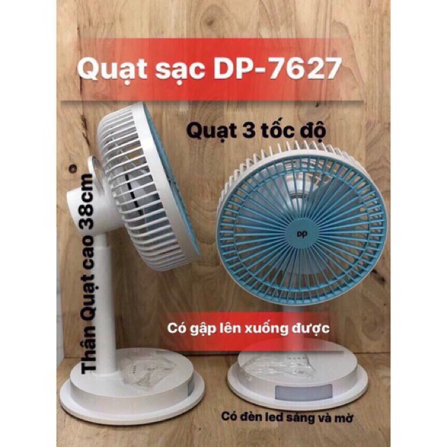 Quạt Sạc Để Bàn DP-7627 Chính Hãng
