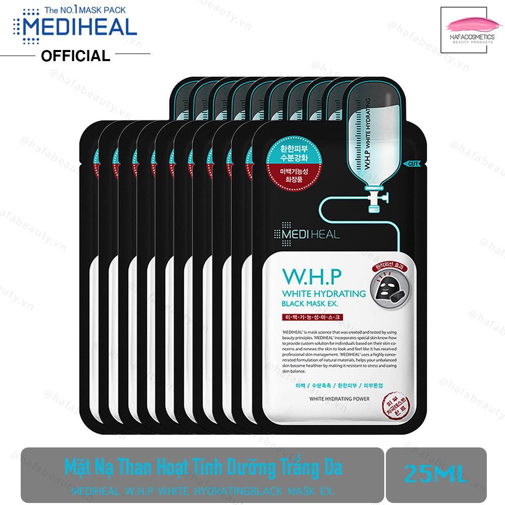 Combo 10 Mặt Nạ Than Hoạt Tính Dưỡng Trắng Da  Mediheal W.H.P White Hydrating Charcoal-Mineral Mask_Mediheal Chính Hãng