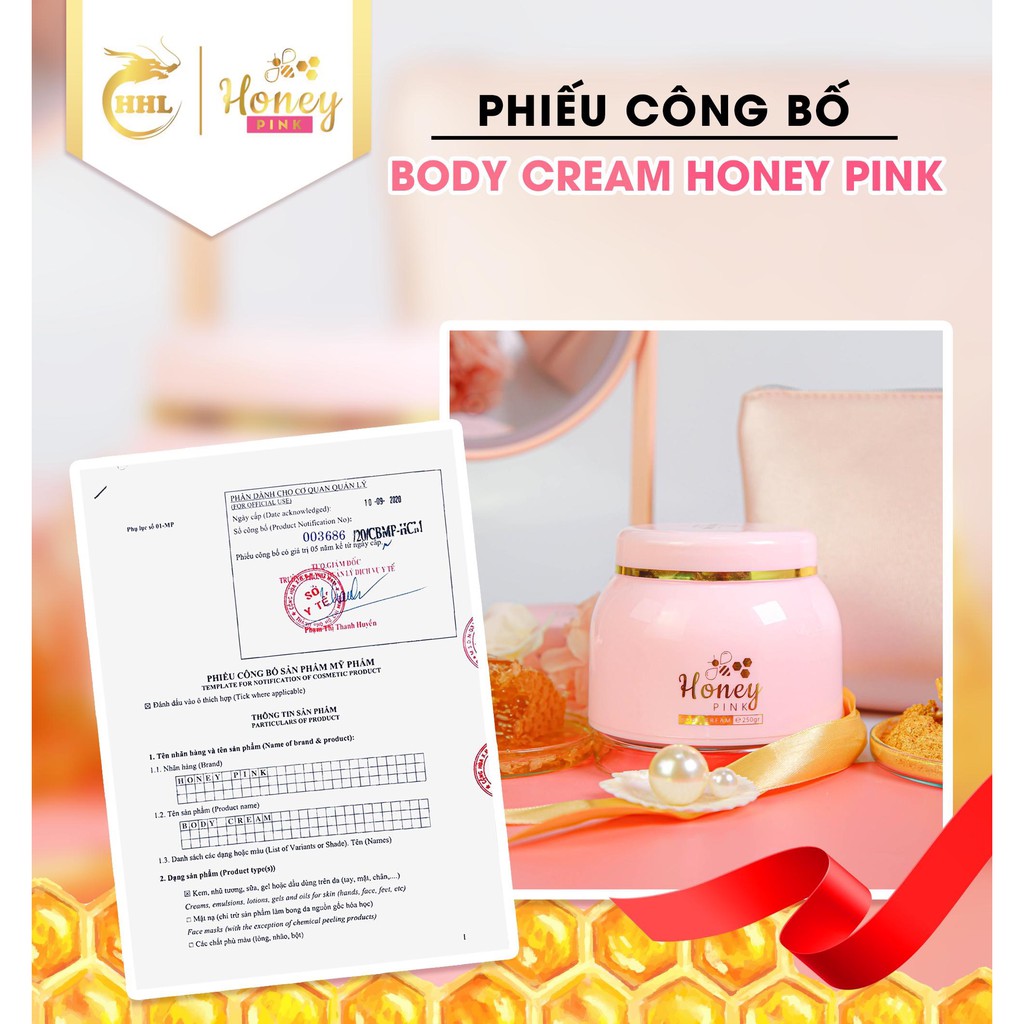 Kem Dưỡng Trắng Da Sợi Mật - Body Pink Hồng