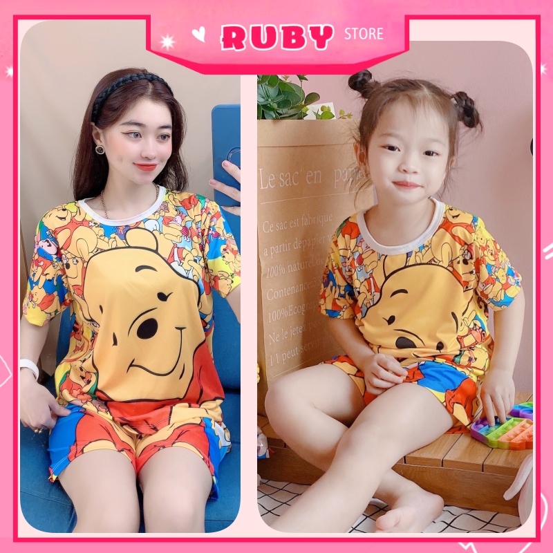 Đồ bộ hoạt hình dễ thương ❤️ Bộ mặc nhà form rộng bé trai bé gái (5KG - 57KG) chất thun mịn co giãn thoải mái DBRBD