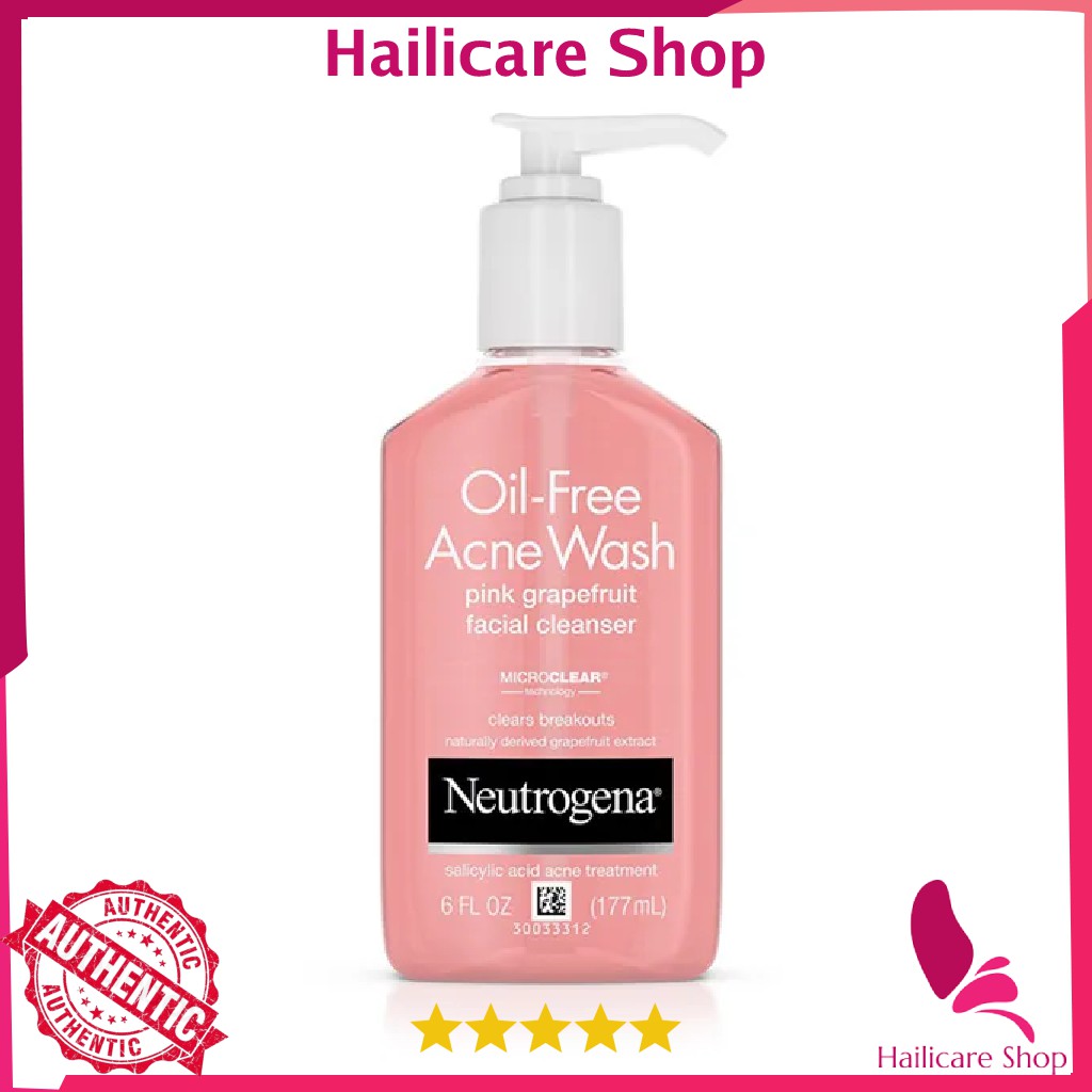 [Nhập Mỹ] Sữa Rửa Mặt Neutrogena Oil-Free Pink Grapefruit Acne Facial Cleanser/ Neutrogena Oil-Free Acne Wash