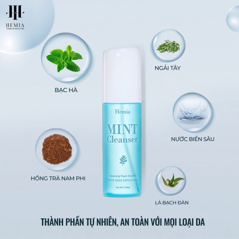 Tinh thể rửa mặt bạc hà Hemia sạch sâu, kiềm dầu, ngừa mụn, dịu nhẹ, an toàn cho da | BigBuy360 - bigbuy360.vn