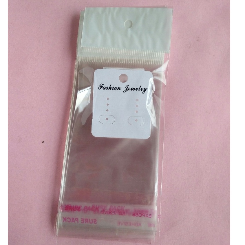 Set tag giấy treo bông tai nhựa cứng màu trắng sáng đẹp sang trọng - namimi