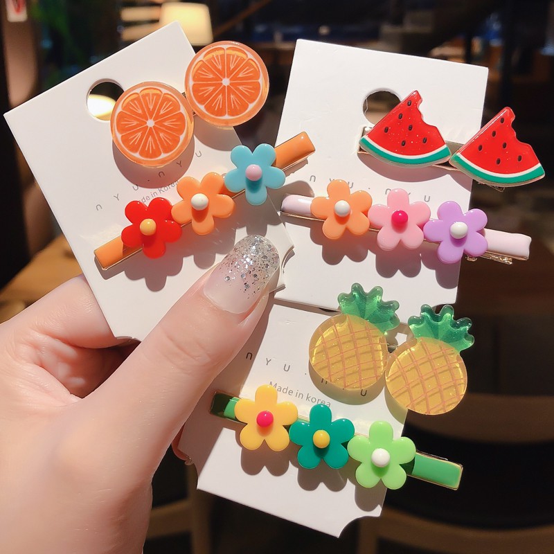 Set kẹp tóc phối hình trái cây phong cách Hàn Quốc đáng yêu