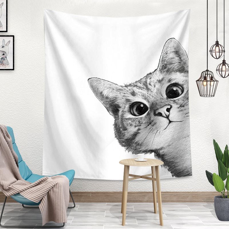 Thảm vải treo tường, rèm vải, tranh vải chất liệu polyester trang trí phòng ngủ size 150x130 cm