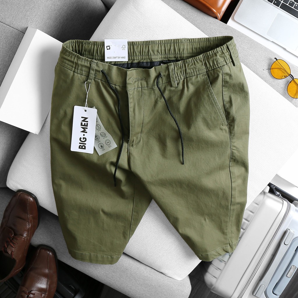 [bigsize < 120kg] Quần short kaki lưng thun đủ màu NoBrandKhaki