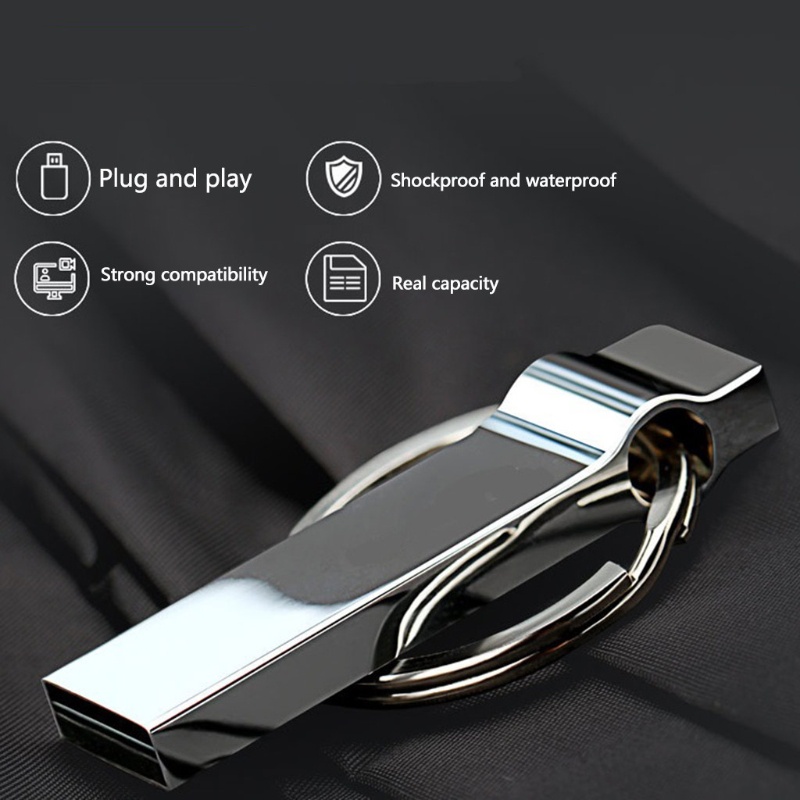 Ổ Đĩa Flash USB 4G-128G Mini Bằng Nhôm Có Khóa Kéo Tiện Dụng Cho Xe Hơi