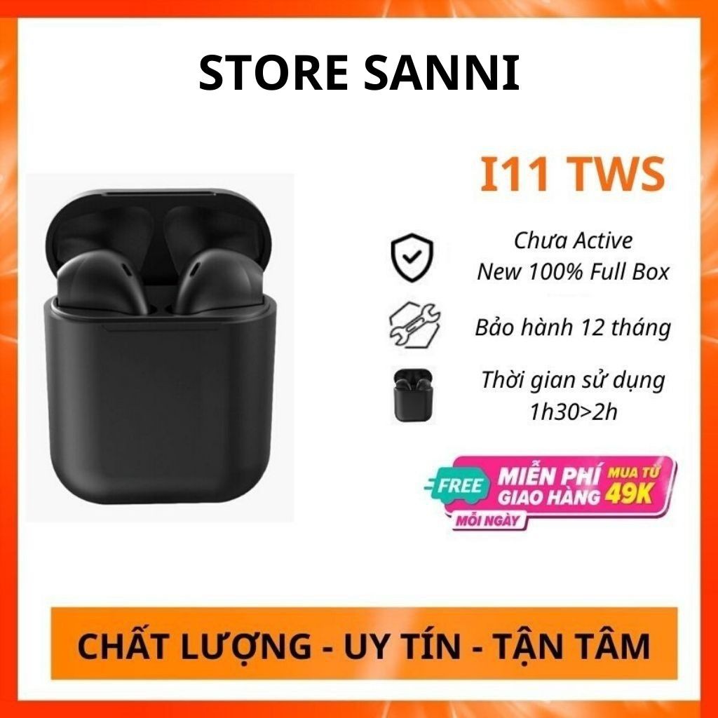 Tai nghe Bluetooth không dây Inpods i11 TWS phù hợp điện thoại samsung, oppo, xiaomi, iphone. Tai nghe không dây airpods