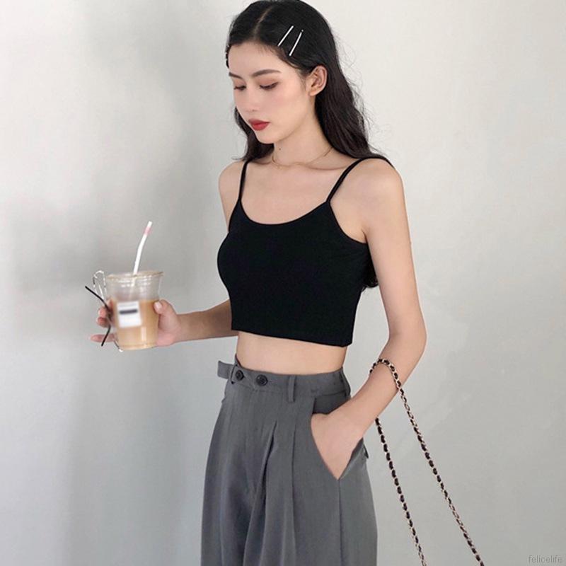 Áo hai dây màu trơn form ôm quyến rũ