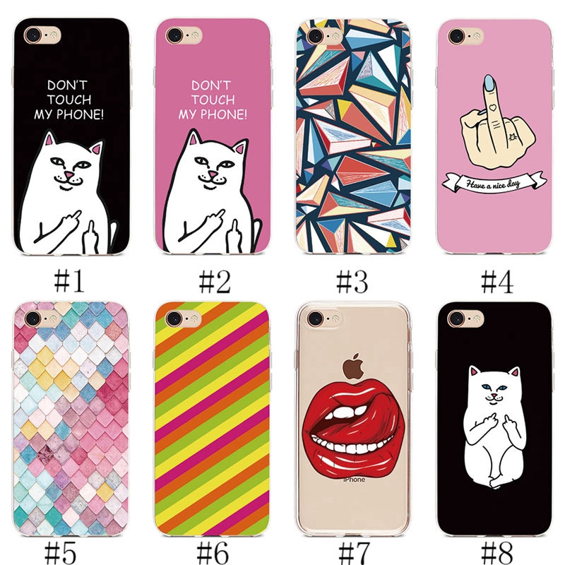 Ốp lưng TPU mềm For iPhone X 8 7 6S 6 Plus 5S SE 5 Cá tính sáng tạo hoa văn