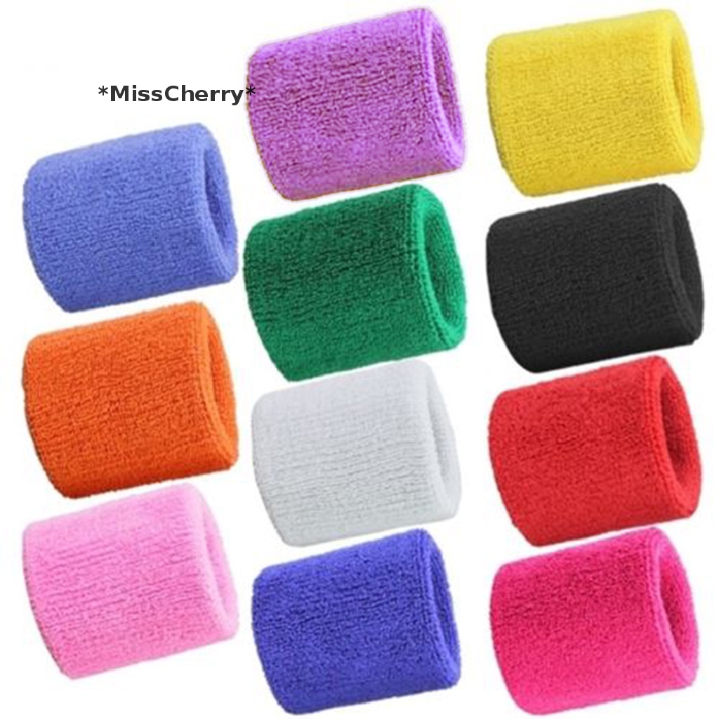 Set 2 băng đeo cổ tay thấm hút mồ hôi thích hợp cho các môn thể thao