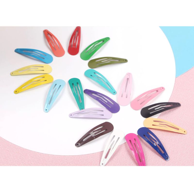 Set 100 Kẹp Tóc 2 Inch Không Trơn Màu Sắc Kẹo Ngọt Xinh Xắn Dành Cho Nữ