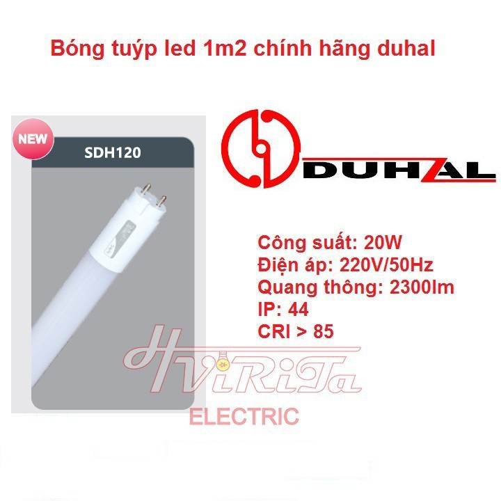 Bóng đèn tuýp led Duhal 20w 1m2 10W 0.6m ⚡ BH 12 THÁNG ⚡ Không chứa thủy ngân an toàn cho người sử dụng