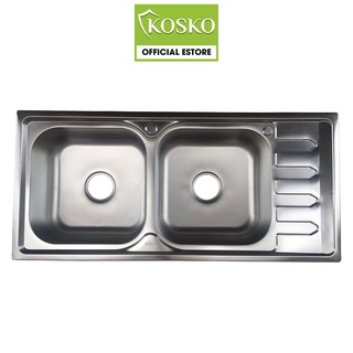 Mua Chậu rửa bát KOSKO inox 304 kích thước 100x46cm loại đa năng 2 Hố 1 Bàn đã gồm bộ ống xả - Bảo Hành 12 tháng
