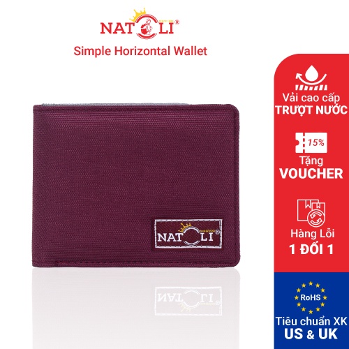 Bóp nam, Ví cầm tay nam vải canvas cao cấp Thương Hiệu Natoli, nhiều màu, chống thấm nước - Simple Horizontal Wallet