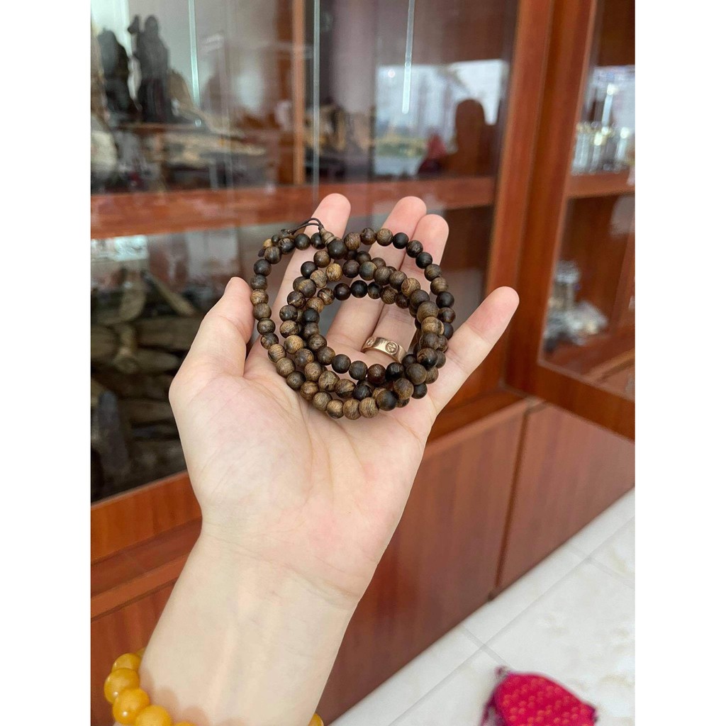 Vòng Tay Trầm Hương Kỳ Gia Rừng 6li 108 Hạt