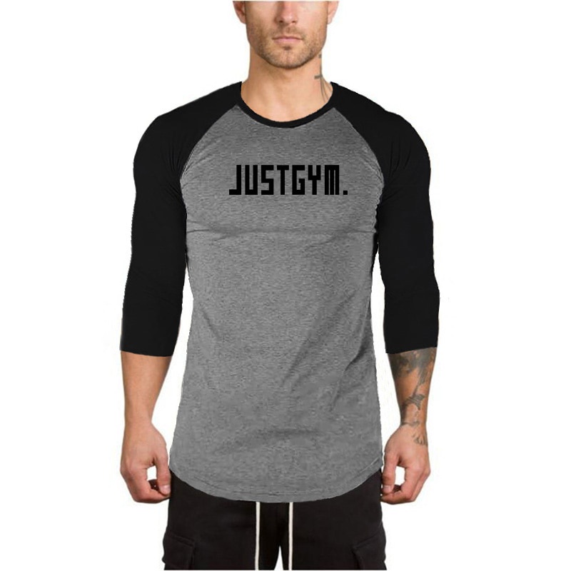 MỚI Áo thun thể thao nam cổ tròn tay 3/4