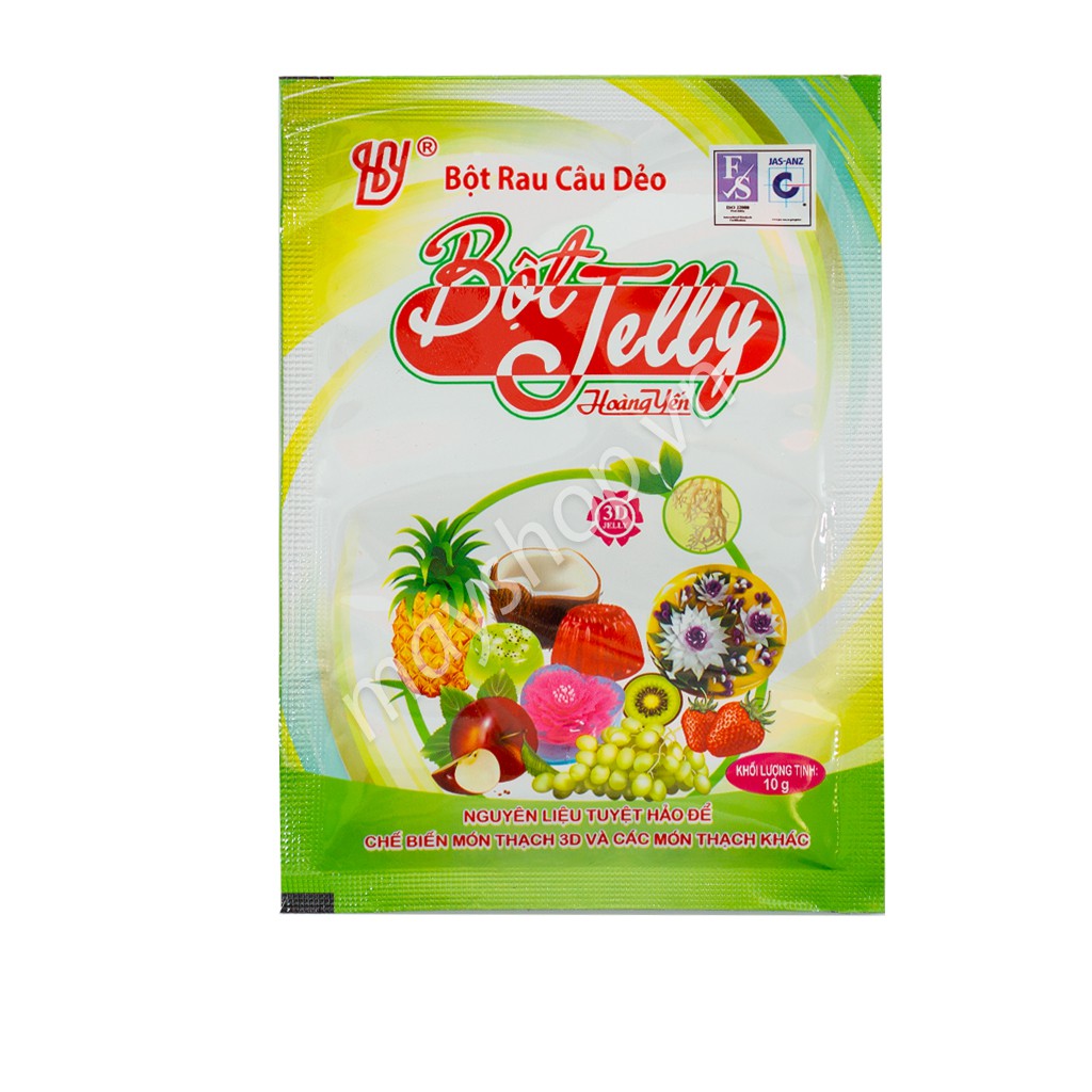 Bột Jelly Hoàng Yến, Bột rau câu dẻo (10g)