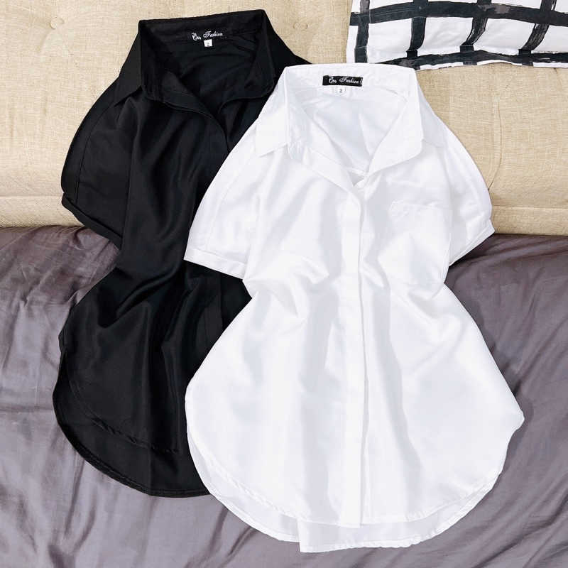 ÁO SƠ MI ĐEN NỮ - ÁO SƠ MI TRẮNG NỮ  - BIG SIZE - ĐỦ SIZE