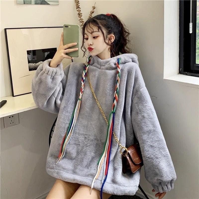Áo Hoodie Lông Siêu Dày, Áo Hoodie Nữ Form Rộng Lông Cừu Siêu Ấm Hàng Quảng Châu Phong Cách Ulzzang Latis Store | BigBuy360 - bigbuy360.vn