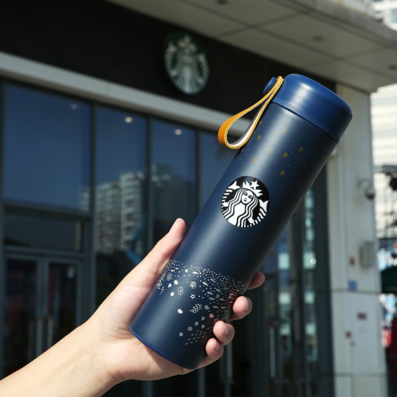 Bình giữ nhiệt Starbucks Anniversary Collection Galaxy - Dải Ngân Hà - Quai da - 500ml