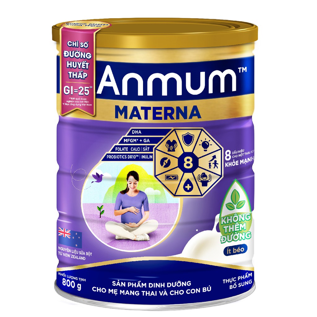Mã FMCGMALL -8% đơn 250K Mới Sữa bột Anmum Materna Không Thêm Đường 800g