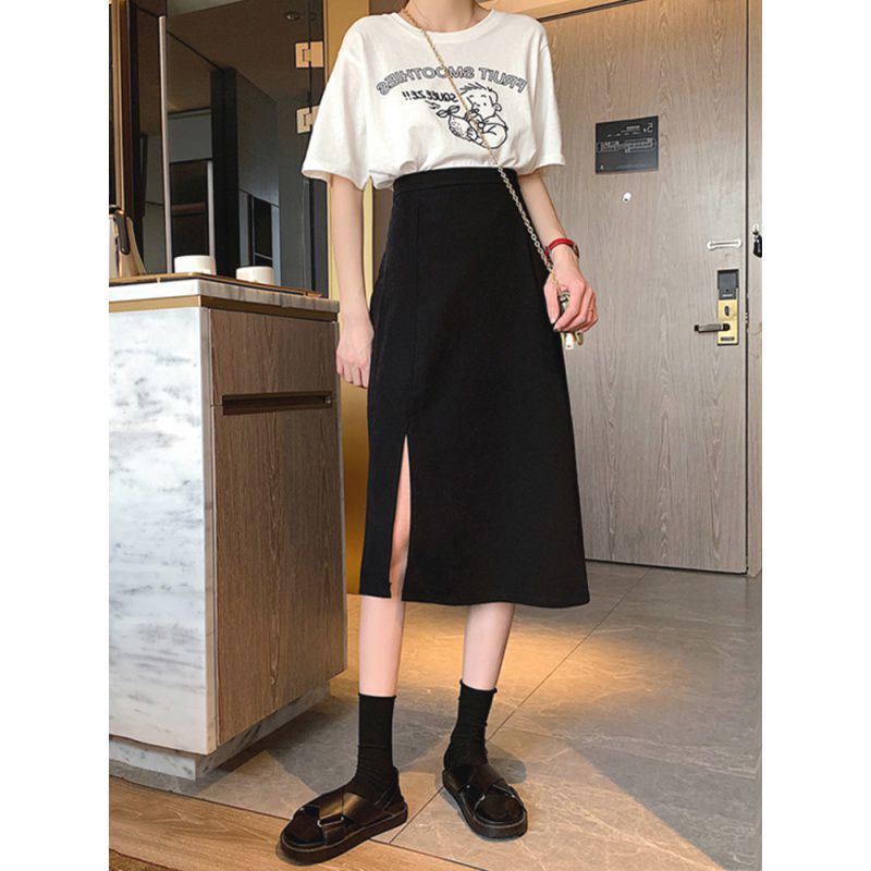 Chân váy nữ, chân váy xẻ tà nữ màu đen kéo khoá sau SKUCV-01 | BigBuy360 - bigbuy360.vn