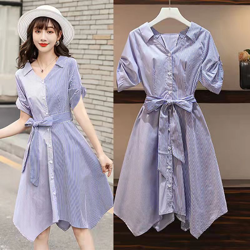 Đầm Midi Dáng Chữ A Tay Ngắn Thời Trang Mùa Hè Cho Nữ