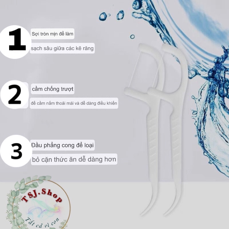 Tăm chỉ nha khoa gói 100 cái cho cả gia đình